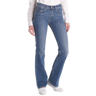 Blue high waist bootcut moonlight jeans