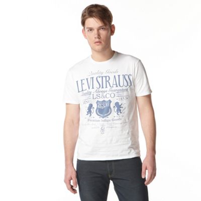 Levis White College motif t-shirt