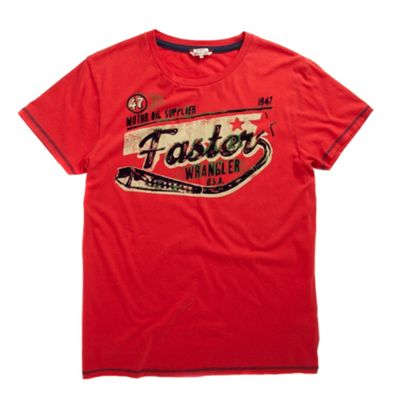 Wrangler Red slogan t-shirt
