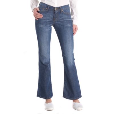 Blue bootcut clear blue jeans