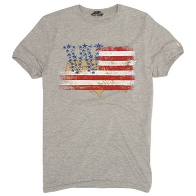 Wrangler Grey eagle flag t-shirt