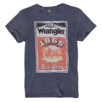 Wrangler Navy poster print t-shirt