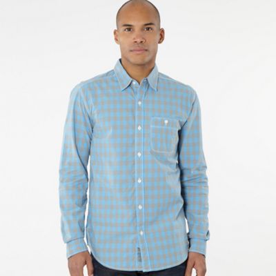 Light blue long sleeve gingham shirt