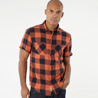 Orange short sleeved coast checked shirt