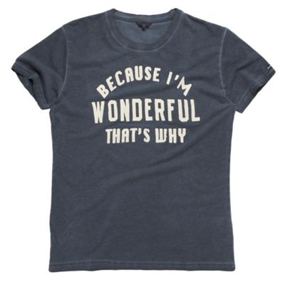 Wrangler Navy Wonderful slogan t-shirt