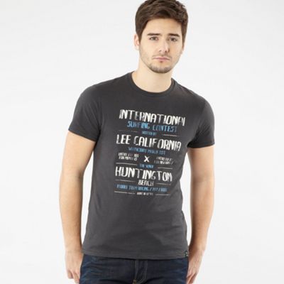 Lee Dark grey huntingdon beach t-shirt