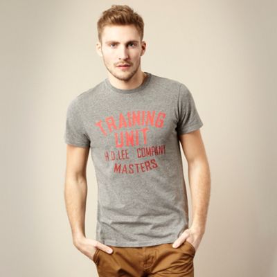 Grey mottled logo print t-shirt