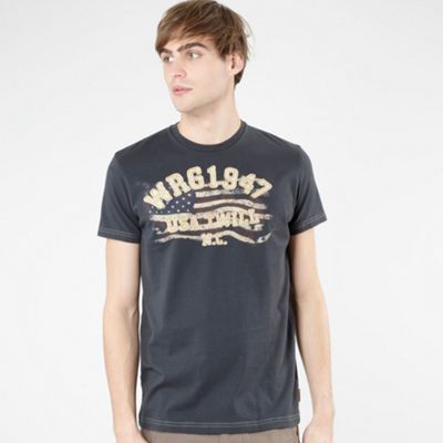 Wrangler Grey 1947 flag t-shirt