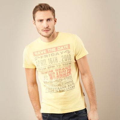 Yellow printed poster t-shirt