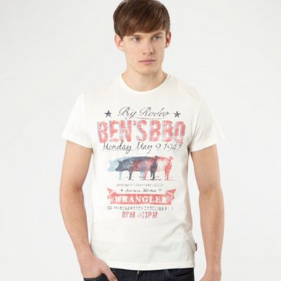 Wrangler Off white graphic Bens BBQ print t-shirt