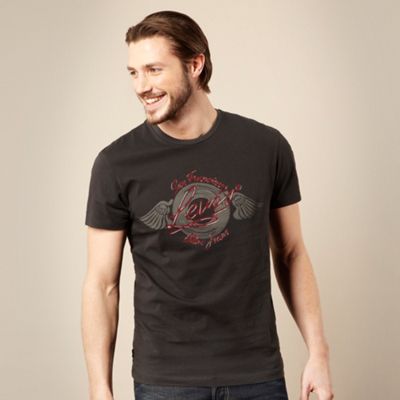 « near black wing motif t-shirt