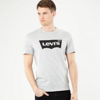 Grey short sleeve batwing logo t-shirt