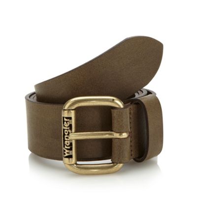 Brown leather roller buckle belt                                                                                                