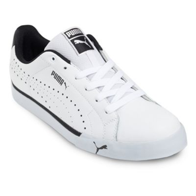 Puma White Game Point vulcanised trainers