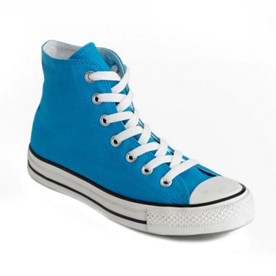 Neon Converse Shoes on Neon Blue High Top Trainers    40 00 These Neon Blue Converse All Star