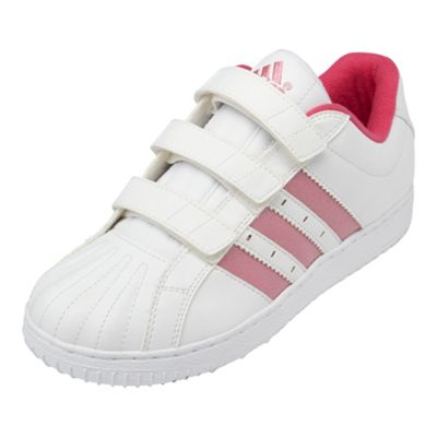 White shell toe tri strap trainers
