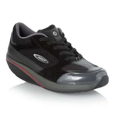 Black curved sole trainers