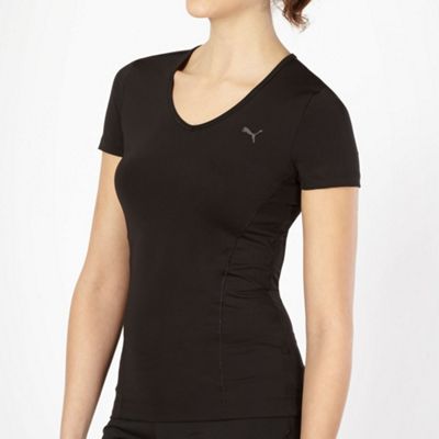 Puma Black V neck gym t-shirt