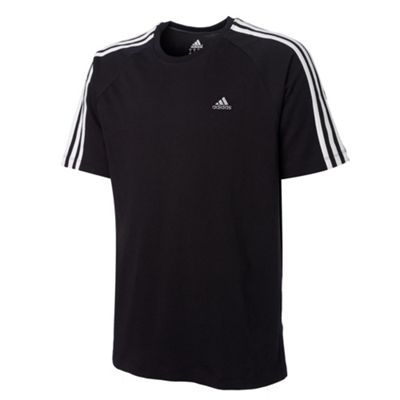 Adidas Black 3 stripe crew neck t-shirt