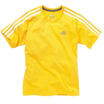 Adidas Yellow 3 stripe t-shirt