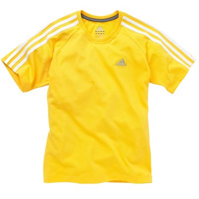 Adidas Yellow 3 stripe t-shirt