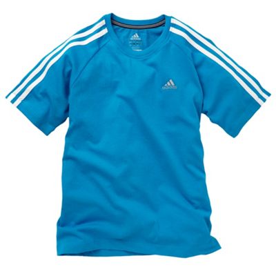 Adidas Blue 3 stripe t-shirt