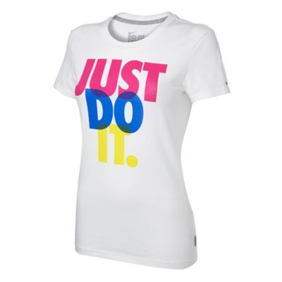 White Just Do It cotton t-shirt