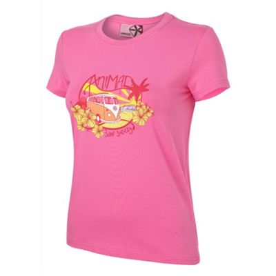 Dark pink camper van print t-shirt