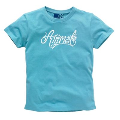 Animal Dark turquoise logo print t-shirt