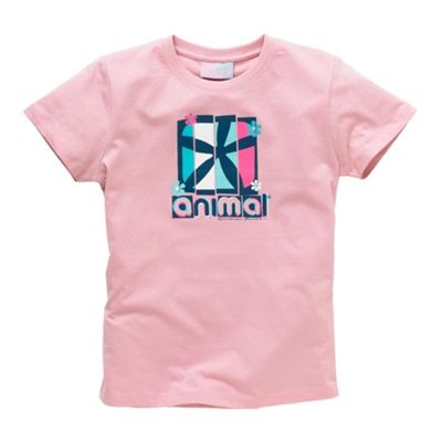 Animal Pink flower and logo t-shirt