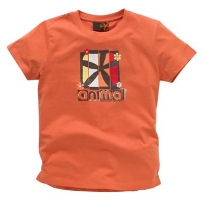 Orange flower and logo t-shirt