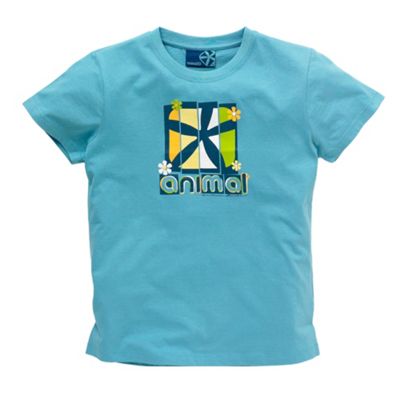 Animal Dark turquoise flower and logo t-shirt