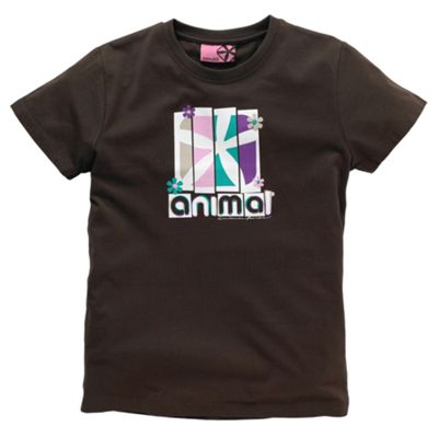 Animal Brown flower and logo t-shirt