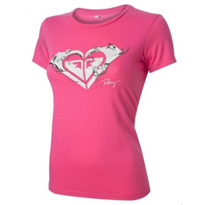 Roxy Bright pink Architecture Heart t-shirt