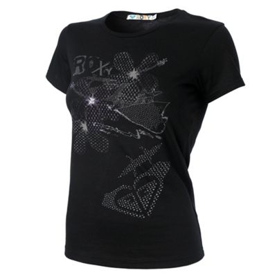 Black geo flower t-shirt