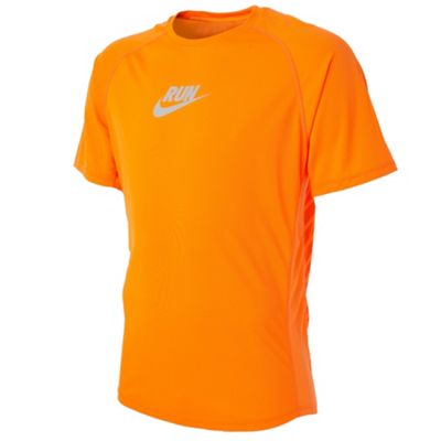 Nike Orange Run poly graphic t-shirt