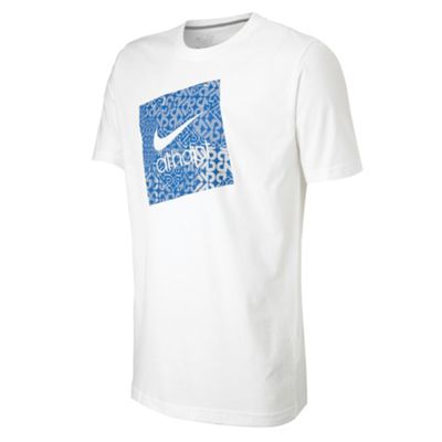 White athletic department t-shirt