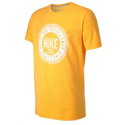 Nike Yellow uni badge print t-shirt