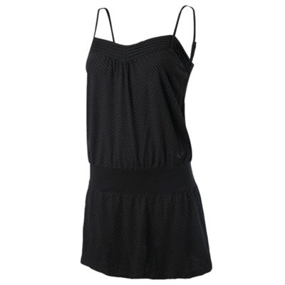 Black polka dot dress