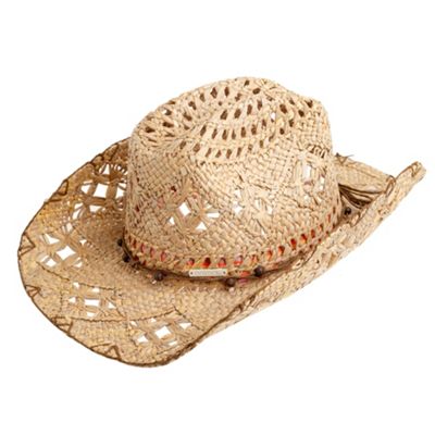 Natural straw cowboy hat