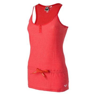 Red 'The Hidden Eden' stripe vest top                                                                                           