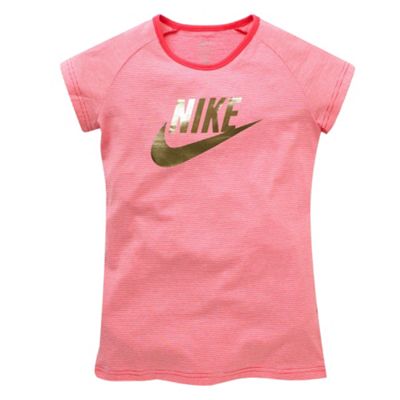 Nike Pink essential striped t-shirt