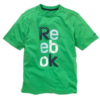 Reebok Green stack logo t-shirt