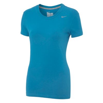 Bright blue dri-fit cotton t-shirt