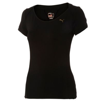 Puma Black logo fitness t-shirt