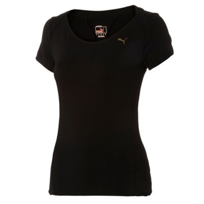 Black logo fitness t-shirt