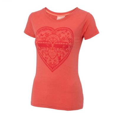 Peach mellow atkin heart print t-shirt