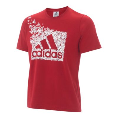 Red performance graphic t-shirt