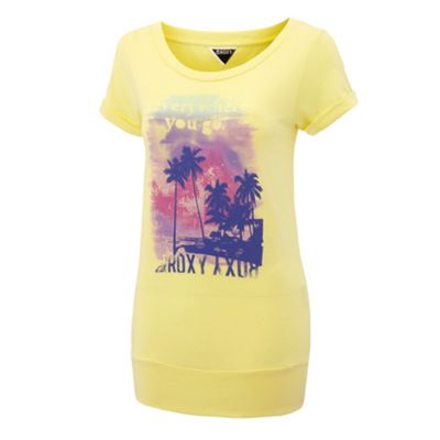 Roxy Yellow spirit palm tree print t-shirt