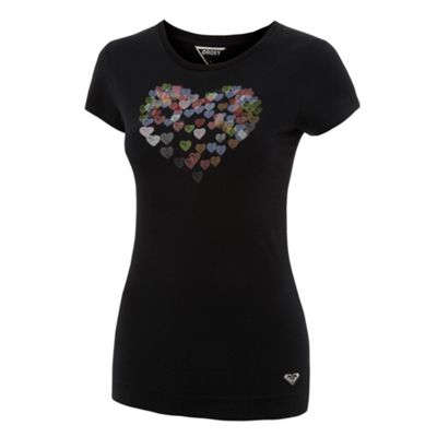 Black tunic heart print t-shirt